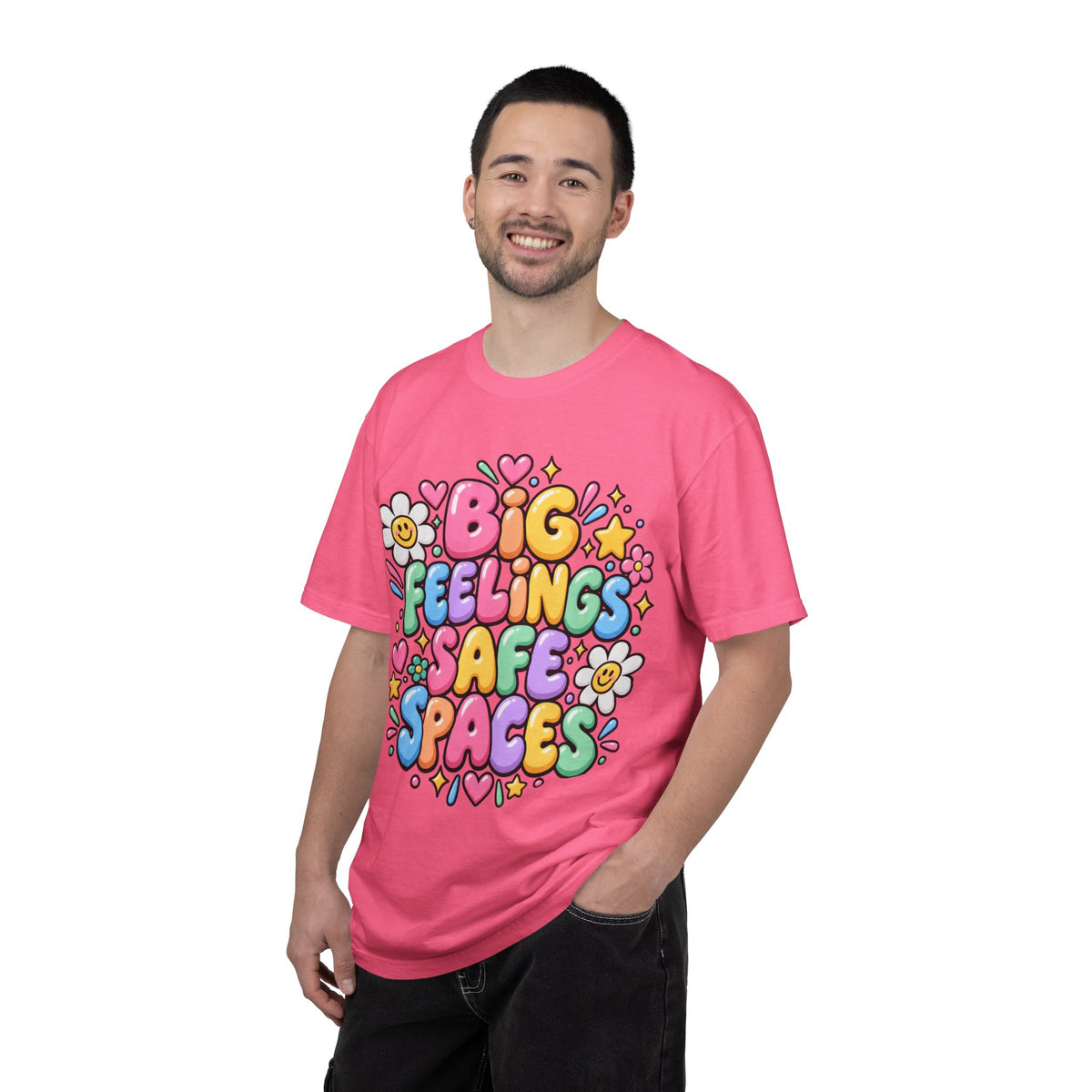 Big Feelings Safe Spaces T-shirt | Pastel Cute Floral Typography