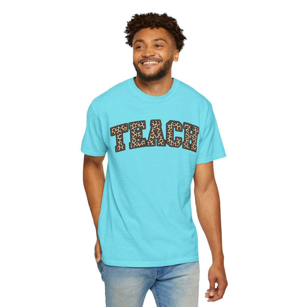 Leopard Print TEACH T-Shirt | Teacher Shirt, Animal Print Typography
