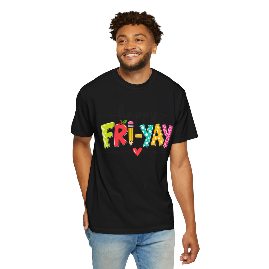 Happy Fri-yay Colorful Graphic T-shirt | Cute Friday Celebration Tee