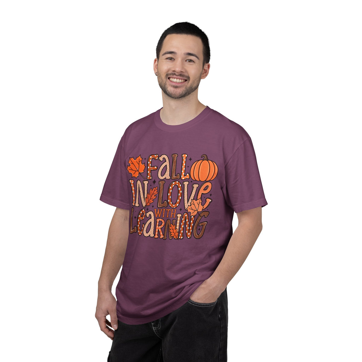 Fall in Love with Learning T-Shirt | Teacher Autumn Pumpkin Leaves