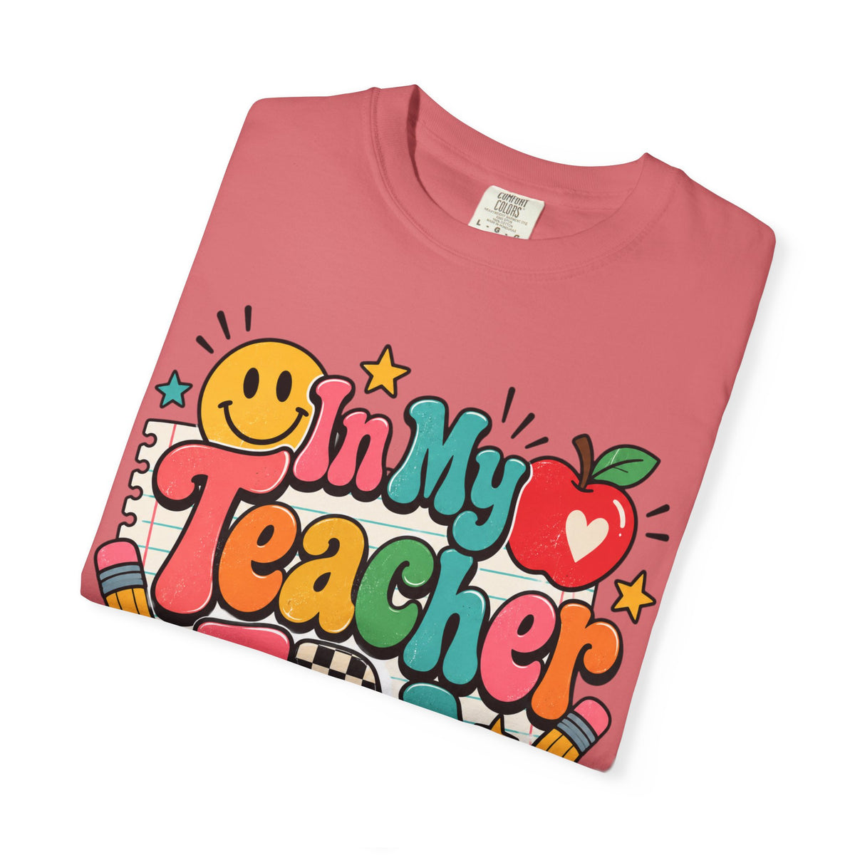 In My Teacher Era T-shirt | Retro School Graphic, Apple & Pencils