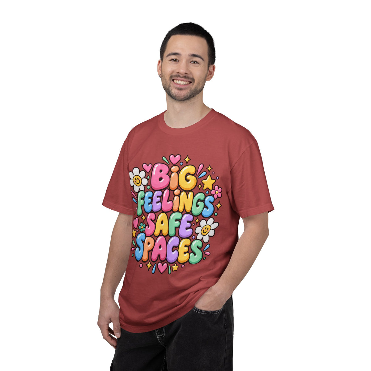 Big Feelings Safe Spaces T-shirt | Pastel Cute Floral Typography