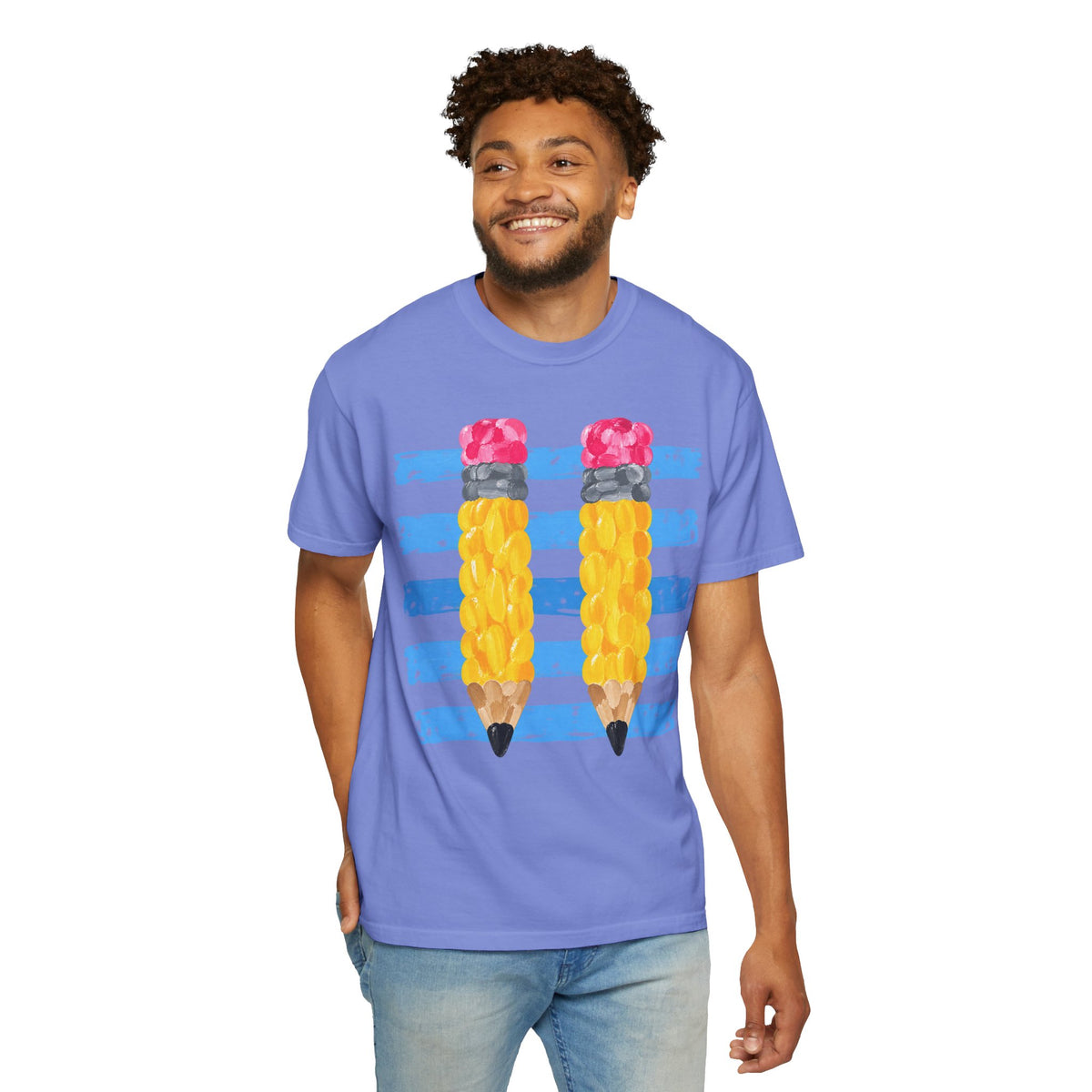 Braided Pencil Illustration T-Shirt | School Art Teacher Tee