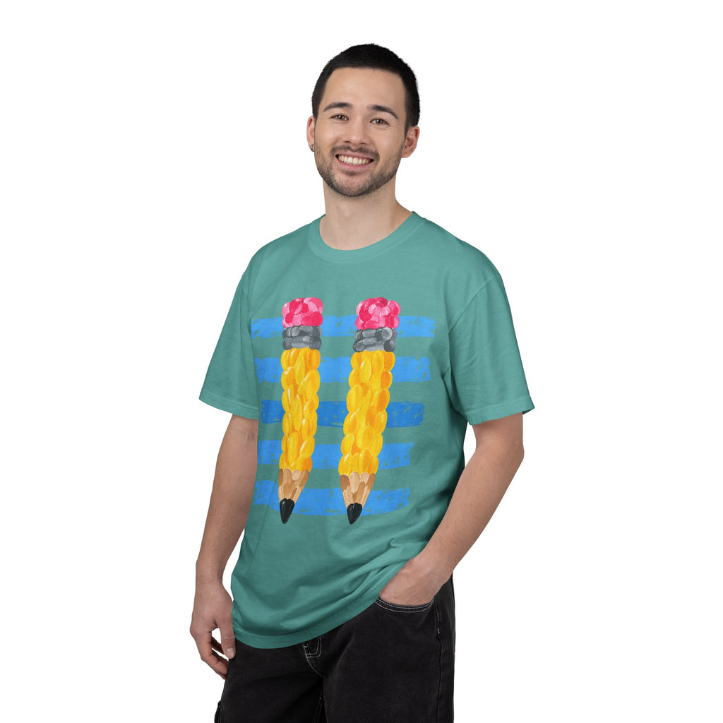 Braided Pencil Illustration T-Shirt | School Art Teacher Tee