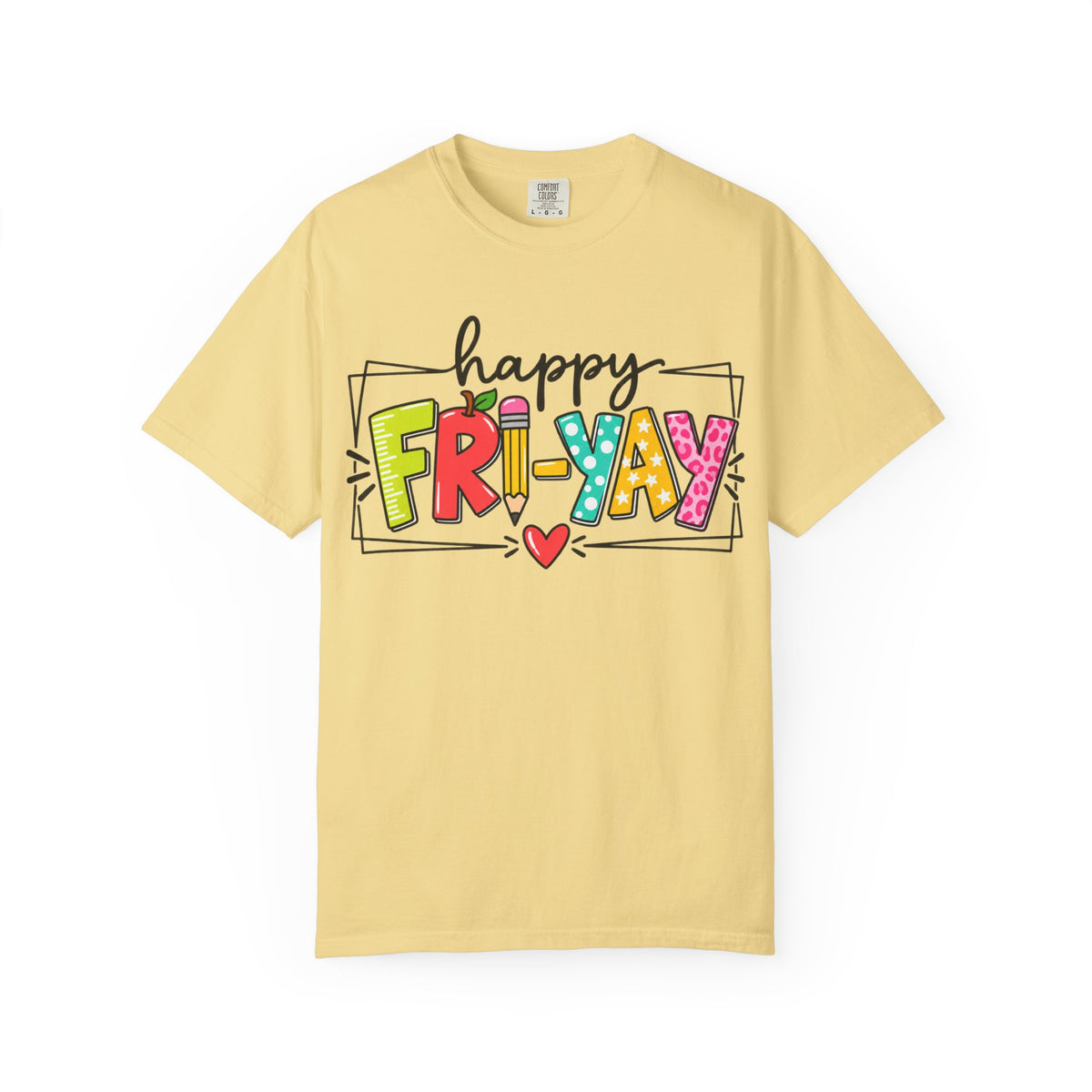 Happy Fri-yay Colorful Graphic T-shirt | Cute Friday Celebration Tee