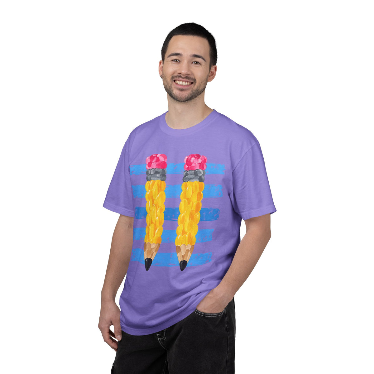 Braided Pencil Illustration T-Shirt | School Art Teacher Tee