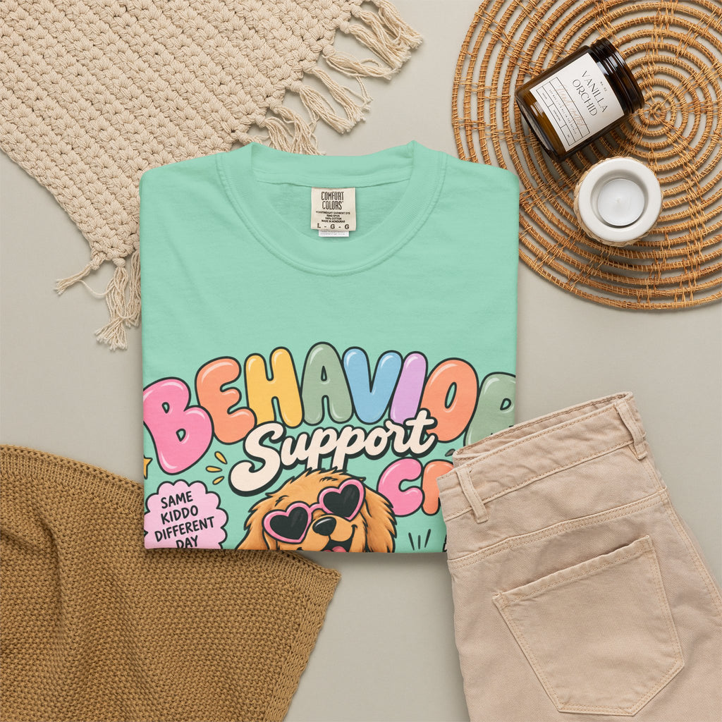 Behavior Support Crew T-shirt | Golden Retriever School Therapy Design