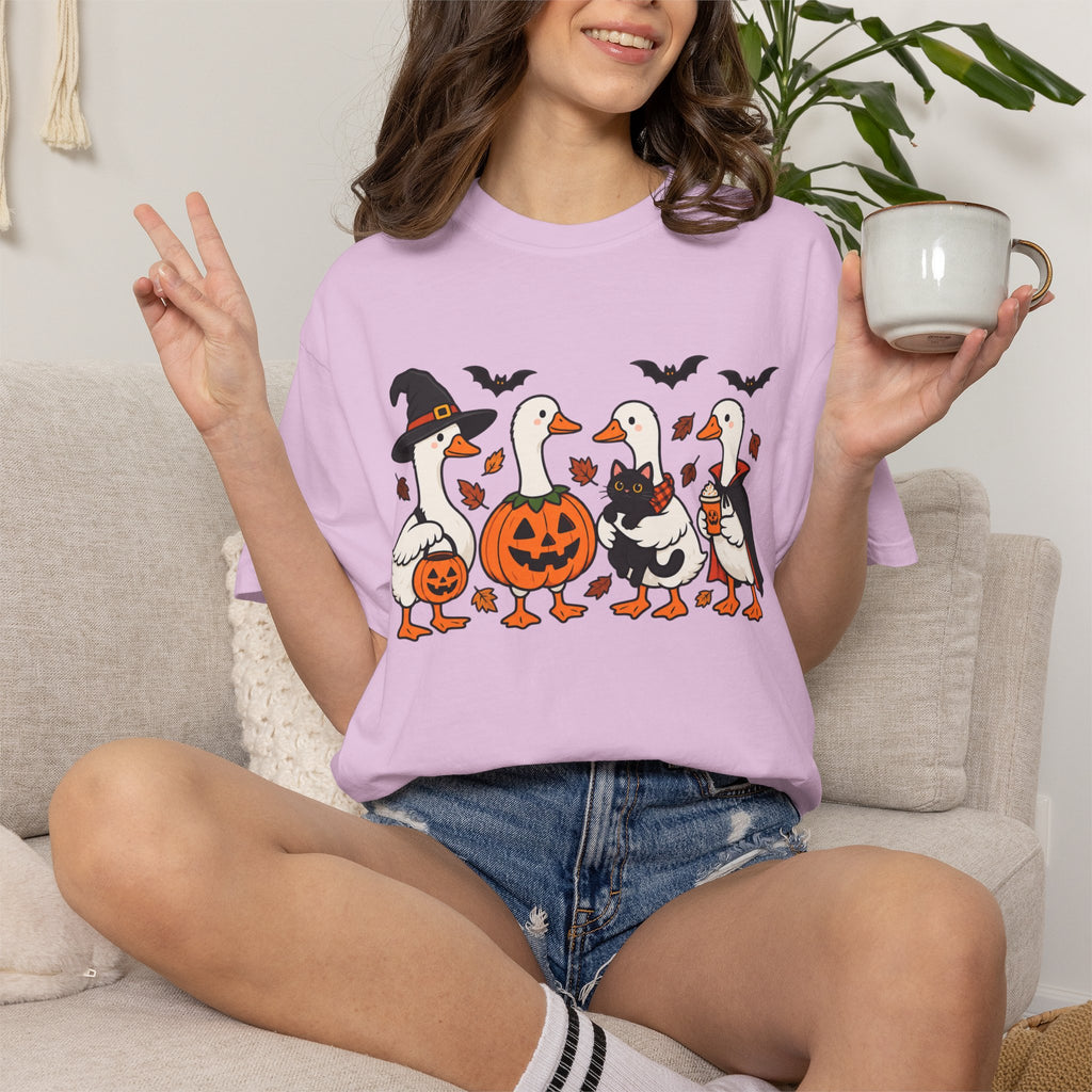 Halloween Ducks T-shirt | Geese in Costumes, Pumpkin Jack-O’-Lantern