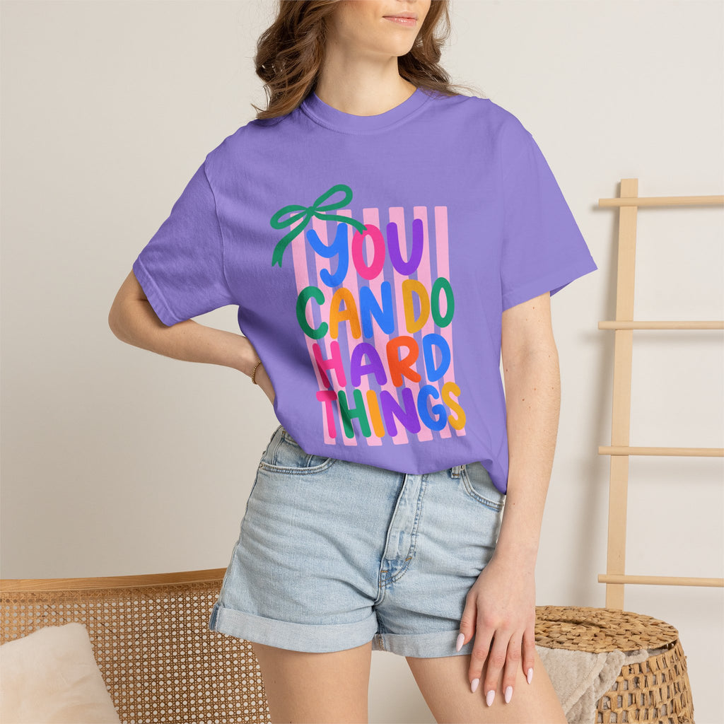 You Can Do Hard Things T-shirt | Colorful Motivational Typography
