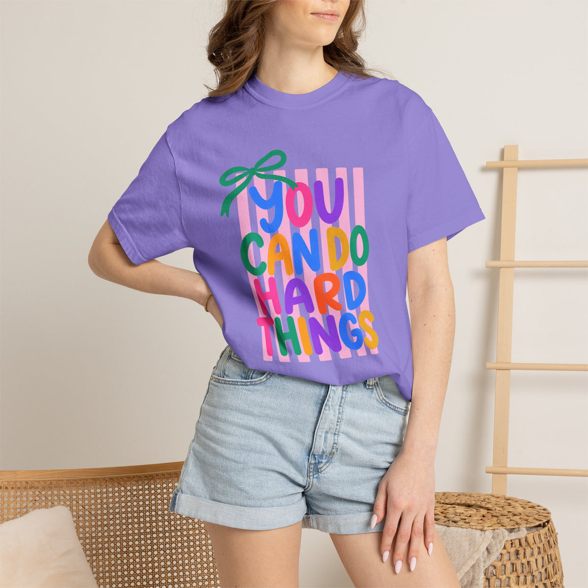 You Can Do Hard Things T-shirt | Colorful Motivational Typography