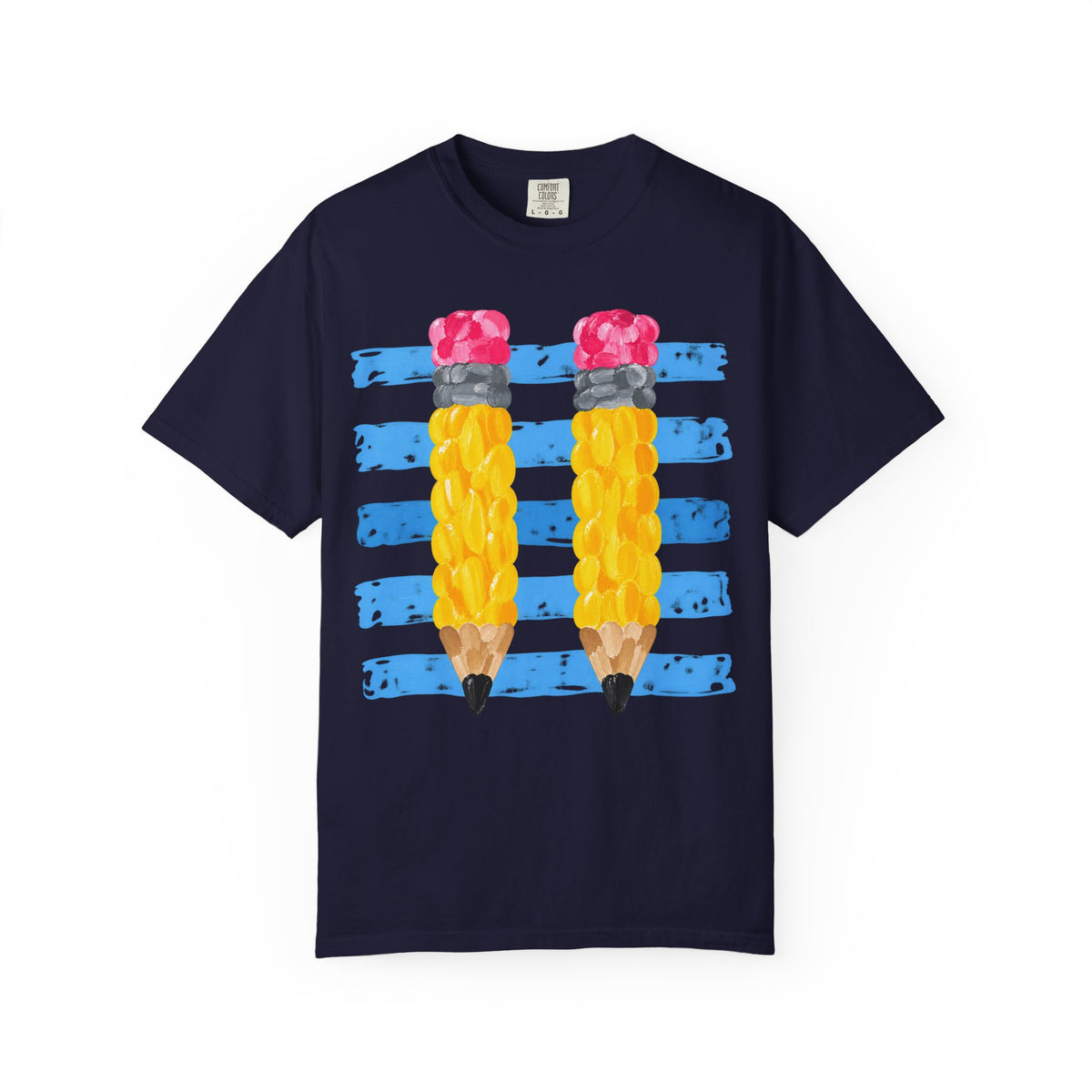 Braided Pencil Illustration T-Shirt | School Art Teacher Tee
