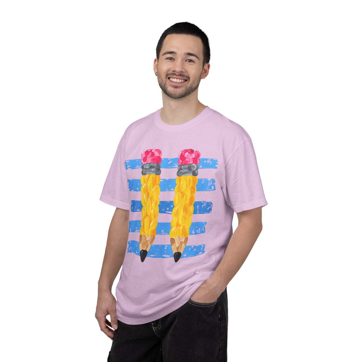 Braided Pencil Illustration T-Shirt | School Art Teacher Tee