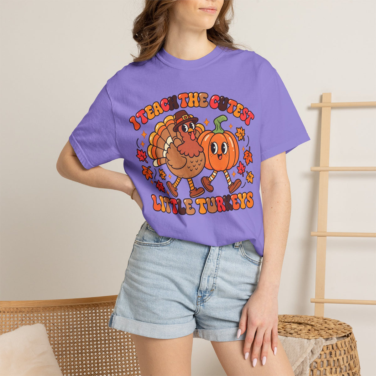 I Teach the Cutest Little Turkeys T-shirt | Thanksgiving Teacher Shirt