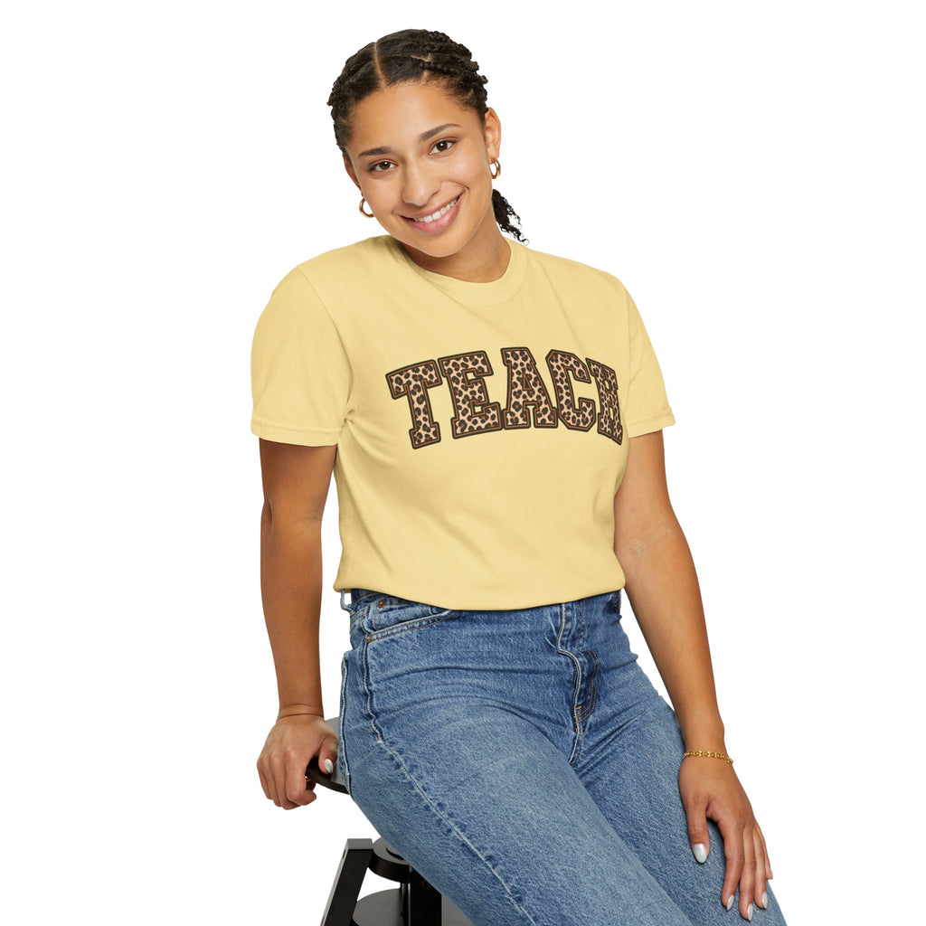 Leopard Print TEACH T-Shirt | Teacher Shirt, Animal Print Typography