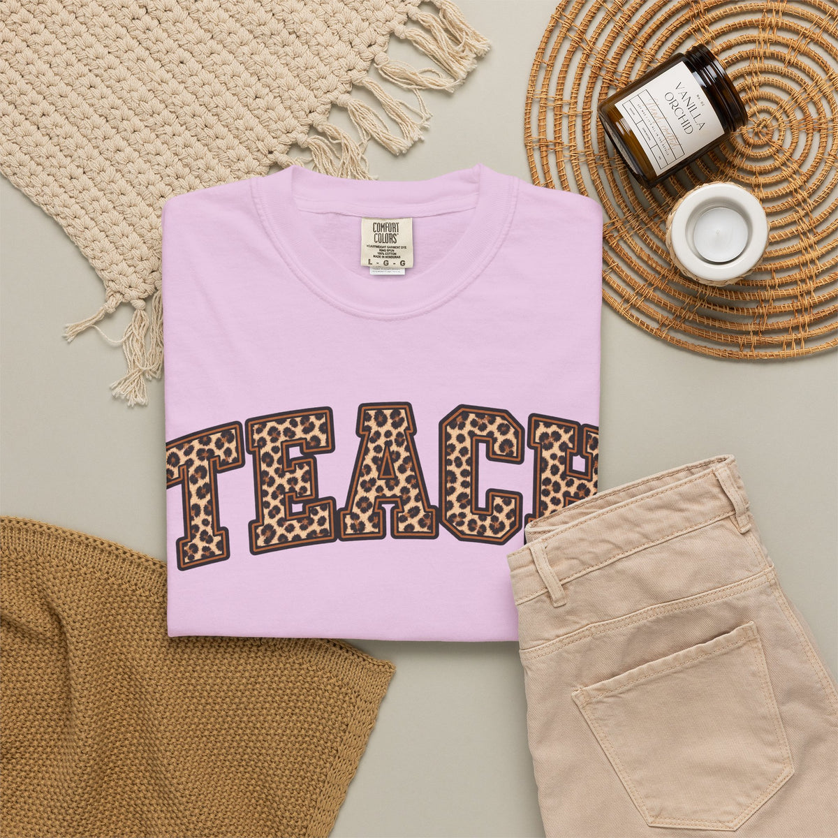 Leopard Print TEACH T-Shirt | Teacher Shirt, Animal Print Typography