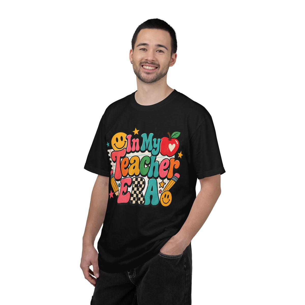 In My Teacher Era T-shirt | Retro School Graphic, Apple & Pencils