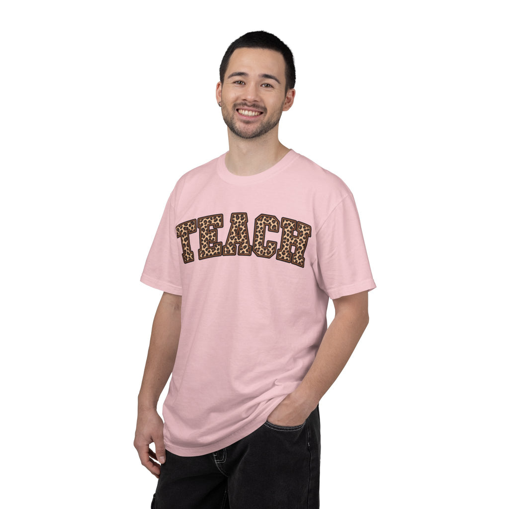 Leopard Print TEACH T-Shirt | Teacher Shirt, Animal Print Typography