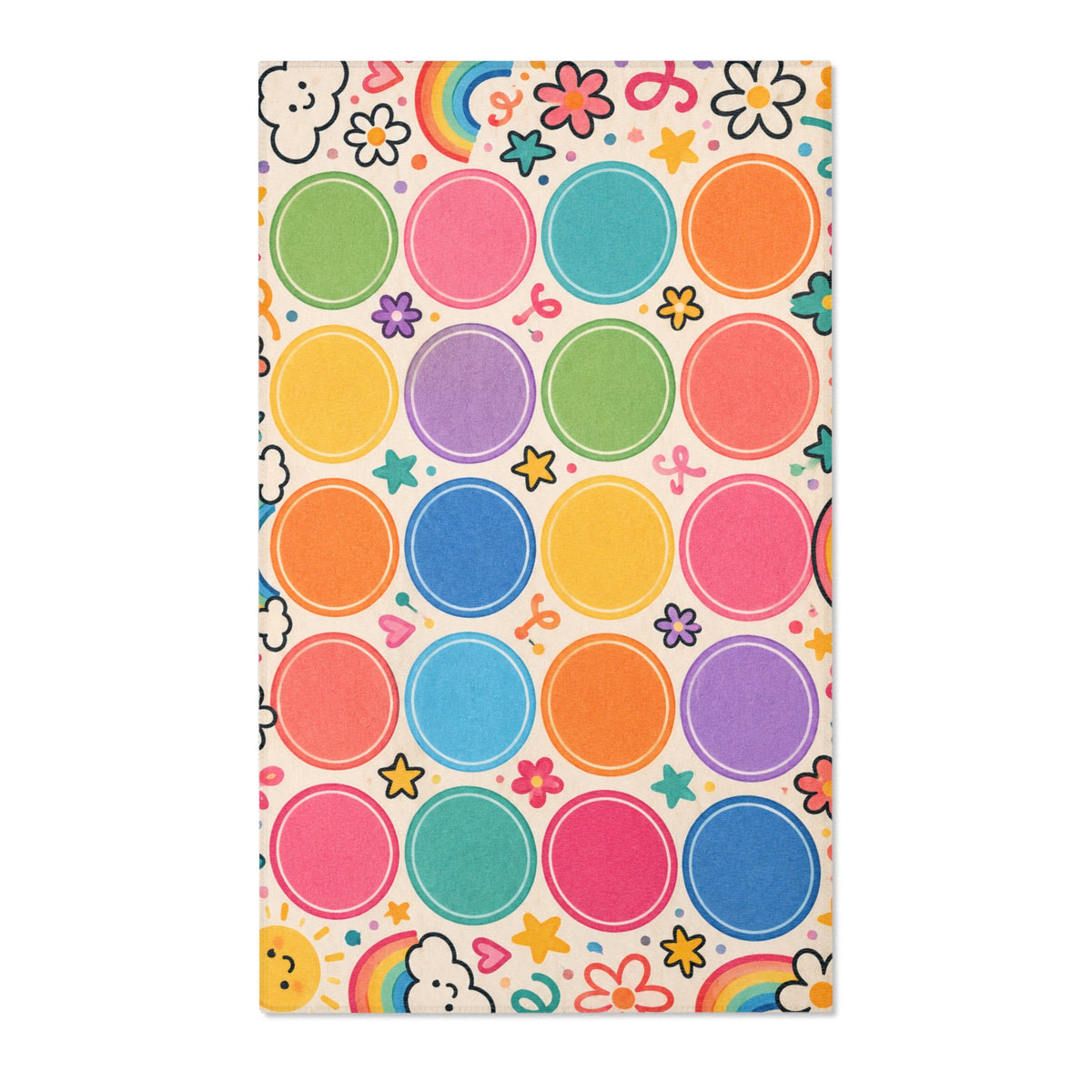 Colorful Rainbow Dots Playful Pattern Area Rug | Kids Nursery Decor