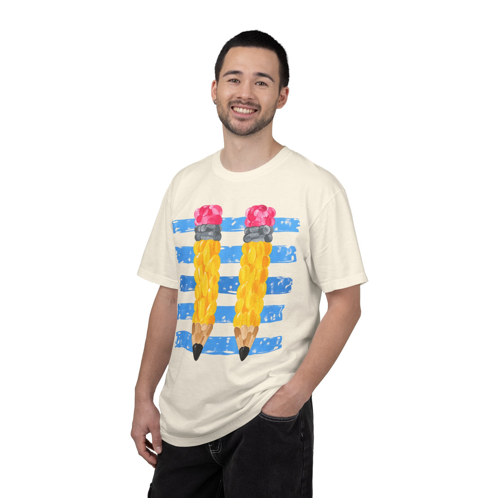 Braided Pencil Illustration T-Shirt | School Art Teacher Tee