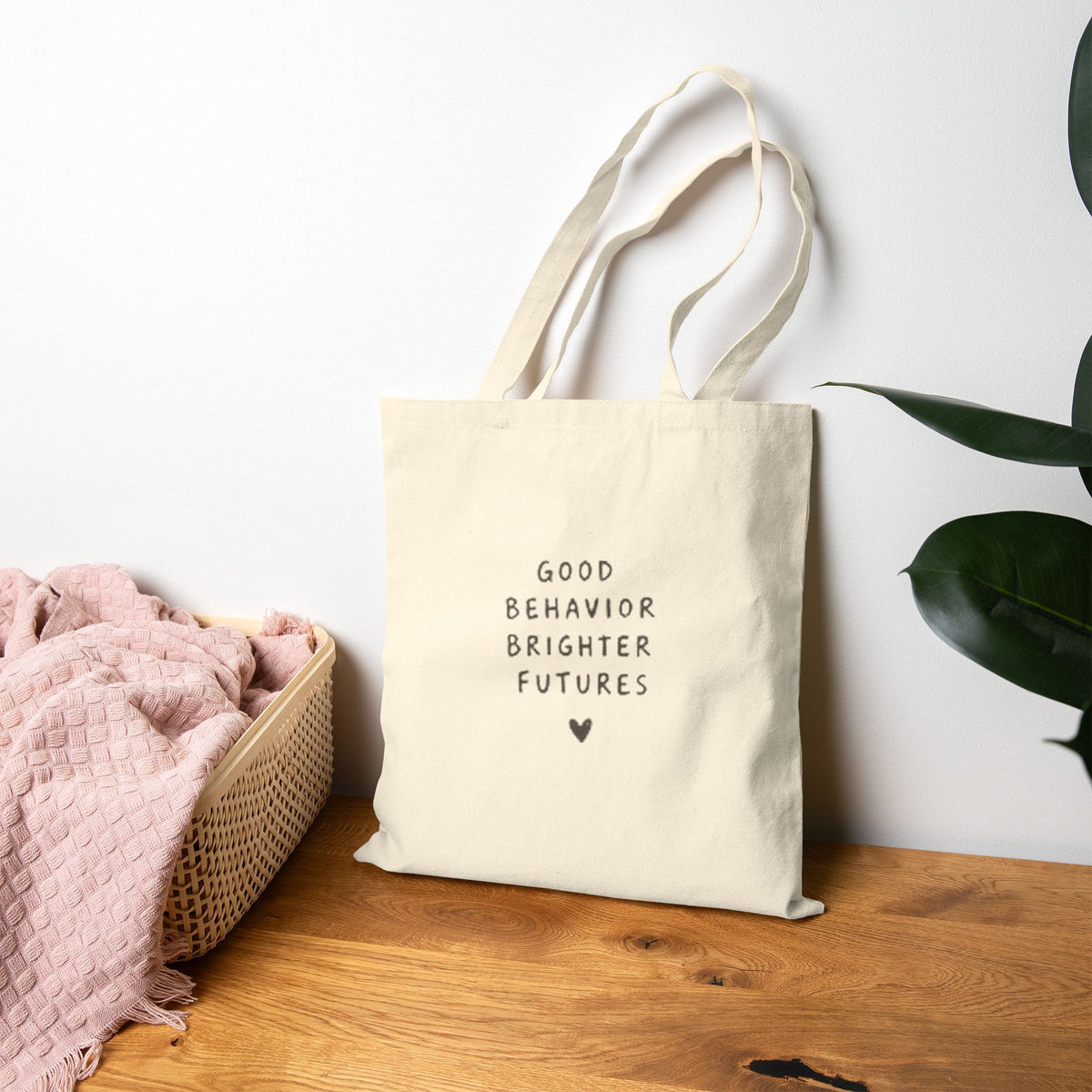 Good Behavior Brighter Futures tote bag | canvas school teacher tote