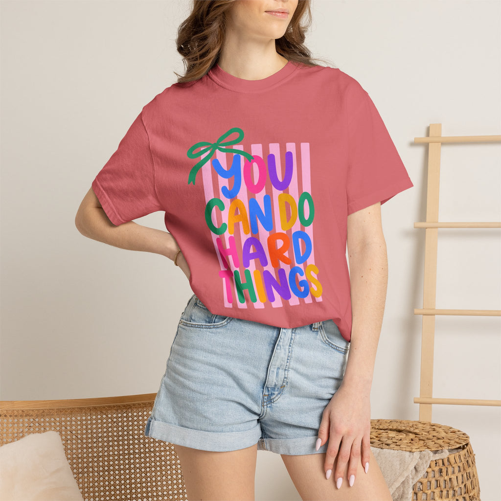 You Can Do Hard Things T-shirt | Colorful Motivational Typography