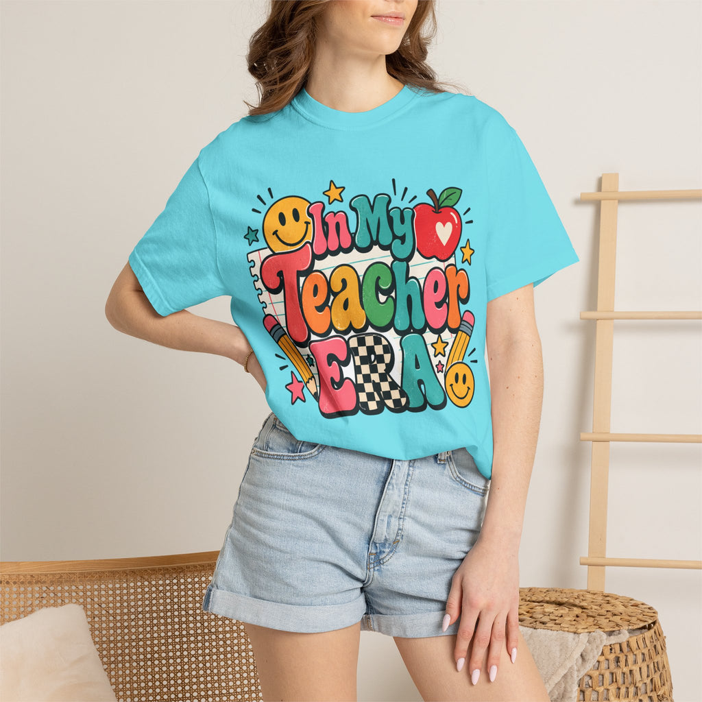 In My Teacher Era T-shirt | Retro School Graphic, Apple & Pencils