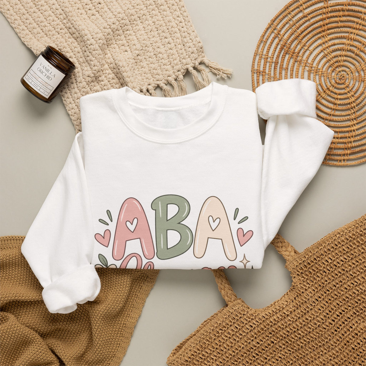ABA Changes Lives Sweatshirt | Autism Therapy Awareness, Pastel Floral Design