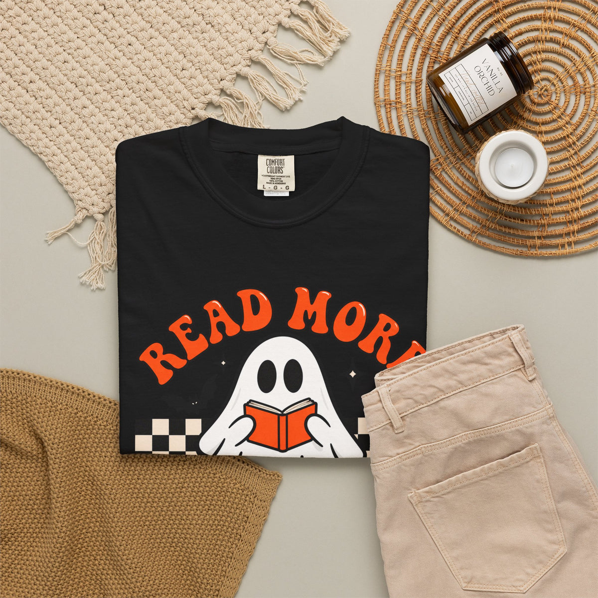 Read More Booooks ghost reading T-Shirt | Halloween book lover tee