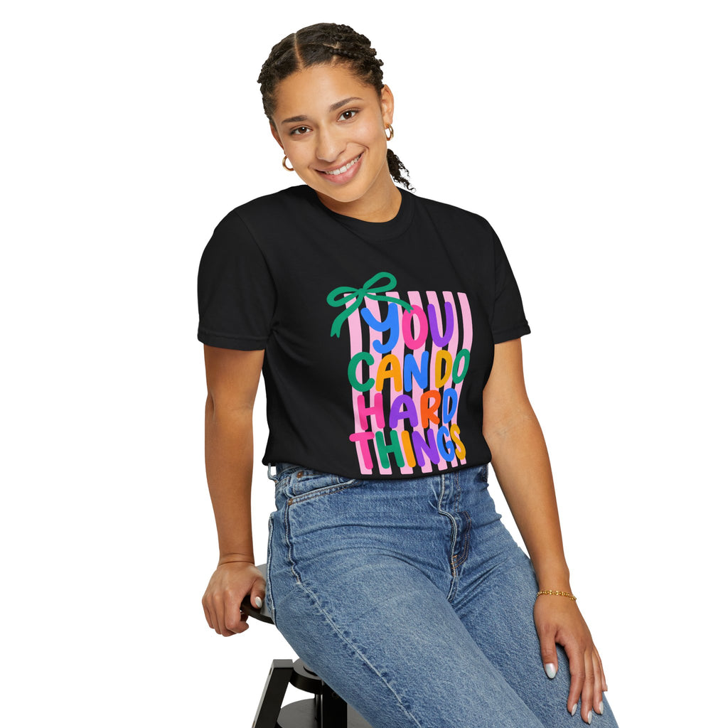 You Can Do Hard Things T-shirt | Colorful Motivational Typography
