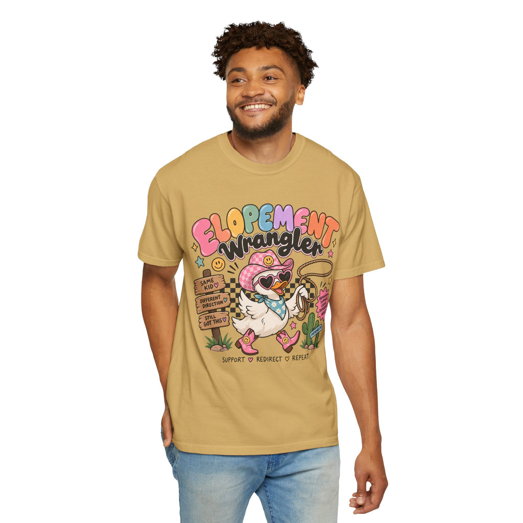 Elopement T-shirt | Cute Cowboy Sloth Illustration, Western Floral Tee