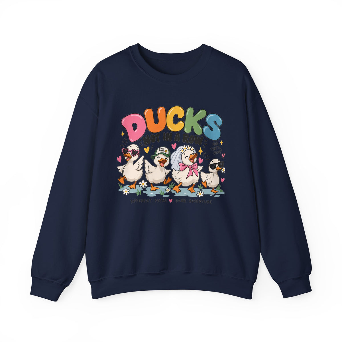 Ducks Not in a Row Crewneck Sweatshirt | Cute Cartoon Ducks