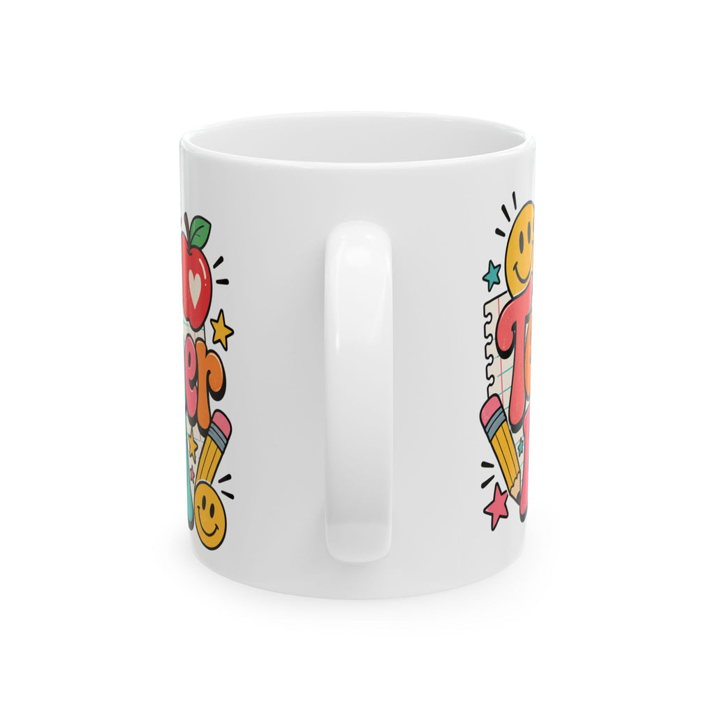 My Teacher Era Mug | Colorful Retro Teacher Illustration Ceramic Mug