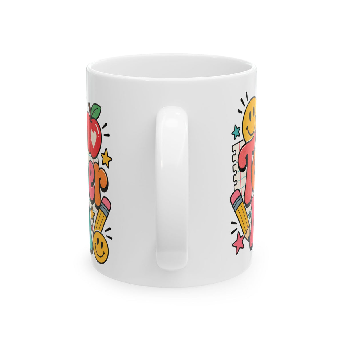 My Teacher Era Mug | Colorful Retro Teacher Illustration Ceramic Mug