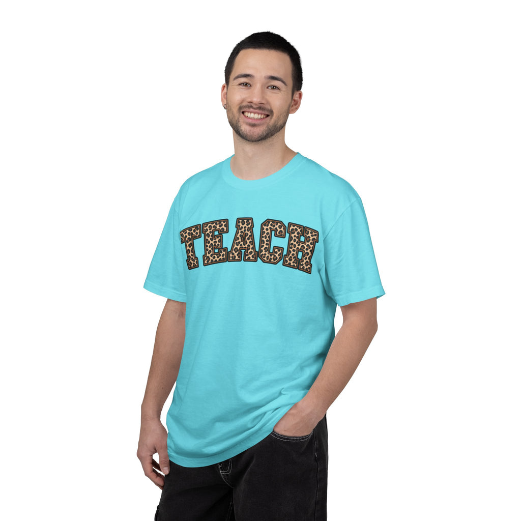 Leopard Print TEACH T-Shirt | Teacher Shirt, Animal Print Typography