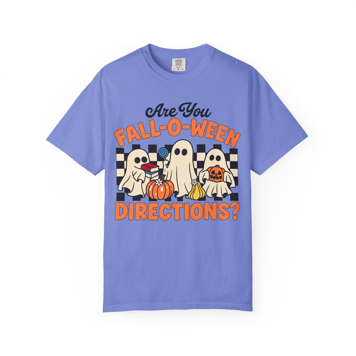 Fall-o-ween Ghosts Directions? T-shirt | Halloween pumpkin retro graphic