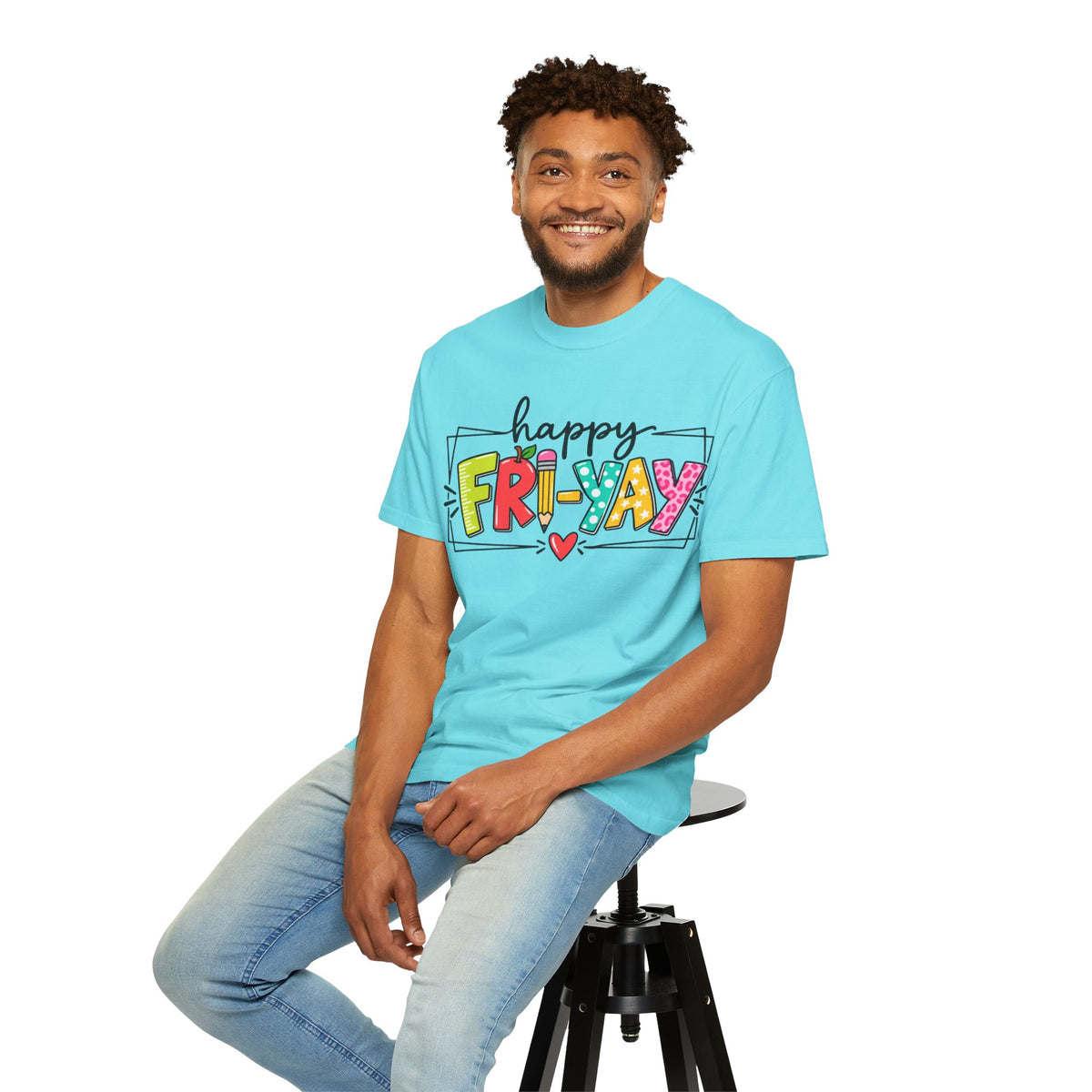 Happy Fri-yay Colorful Graphic T-shirt | Cute Friday Celebration Tee