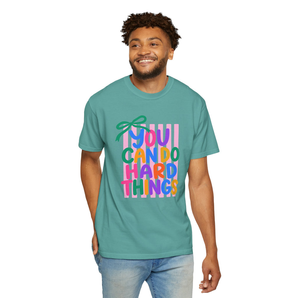 You Can Do Hard Things T-shirt | Colorful Motivational Typography