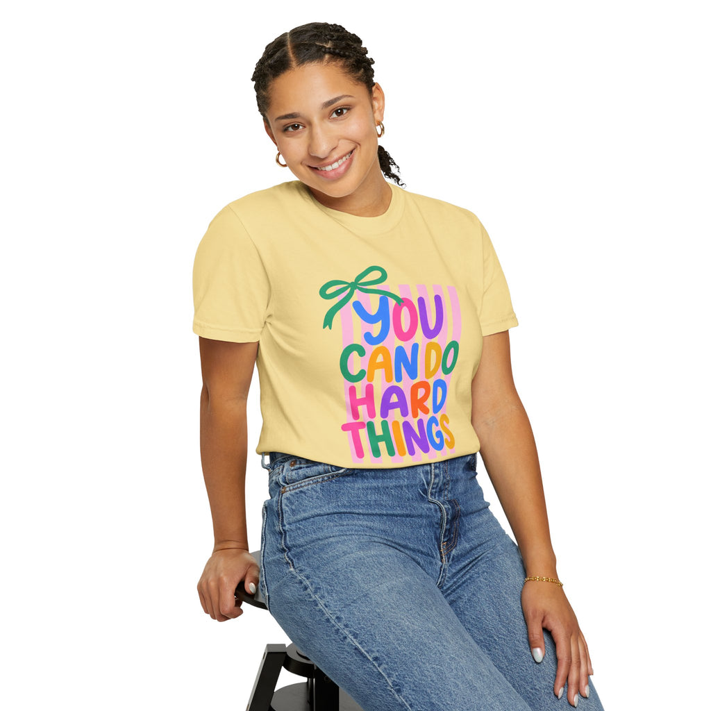 You Can Do Hard Things T-shirt | Colorful Motivational Typography