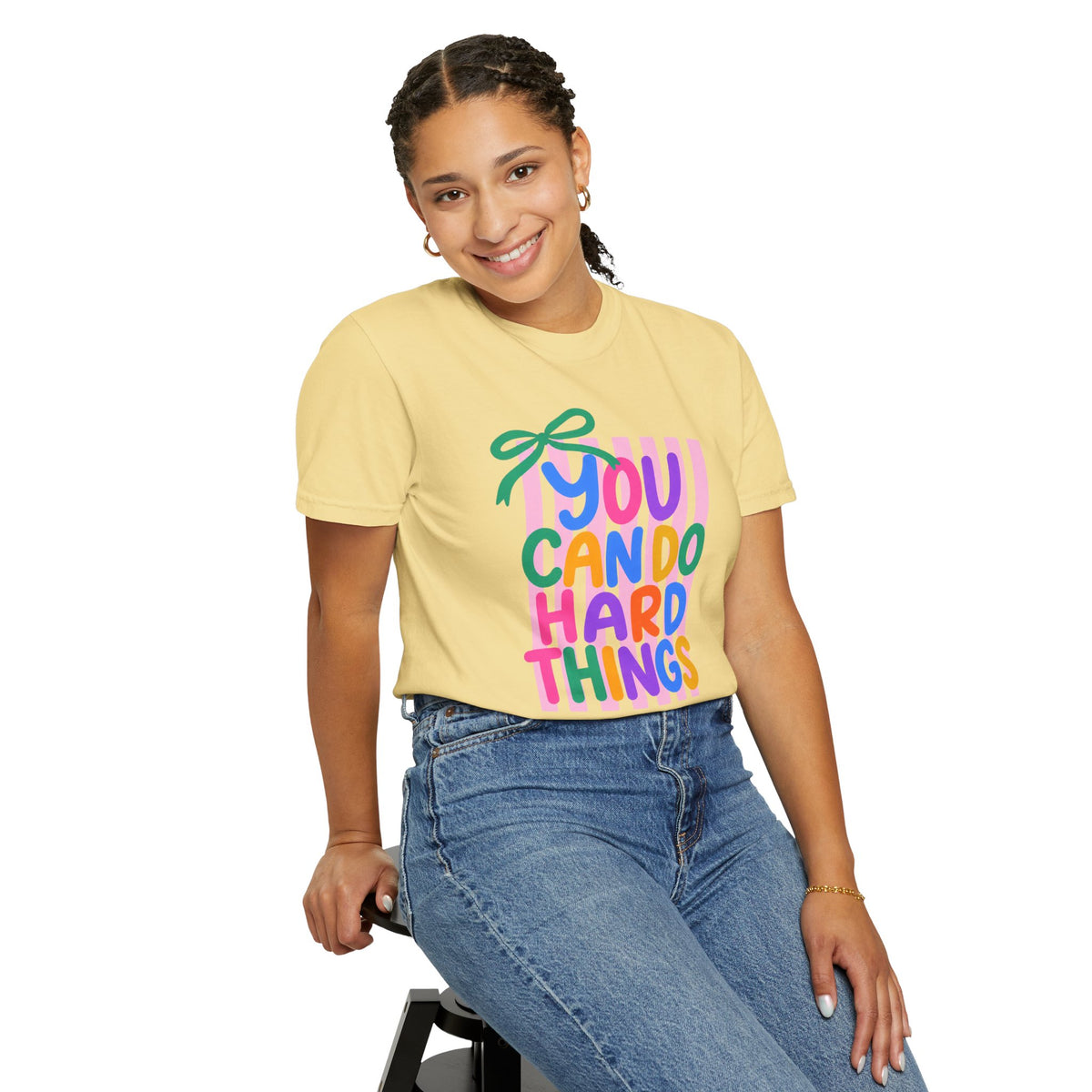 You Can Do Hard Things T-shirt | Colorful Motivational Typography