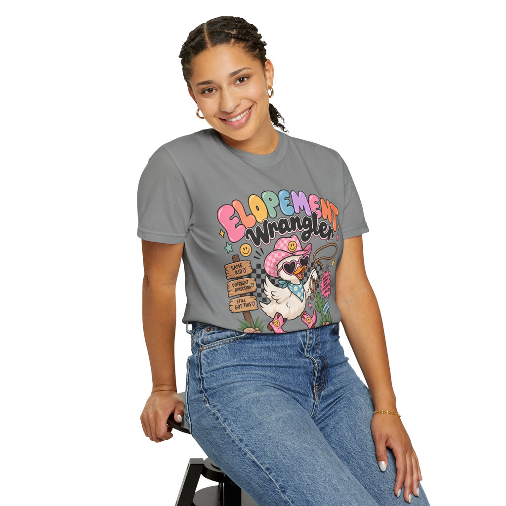 Elopement T-shirt | Cute Cowboy Sloth Illustration, Western Floral Tee