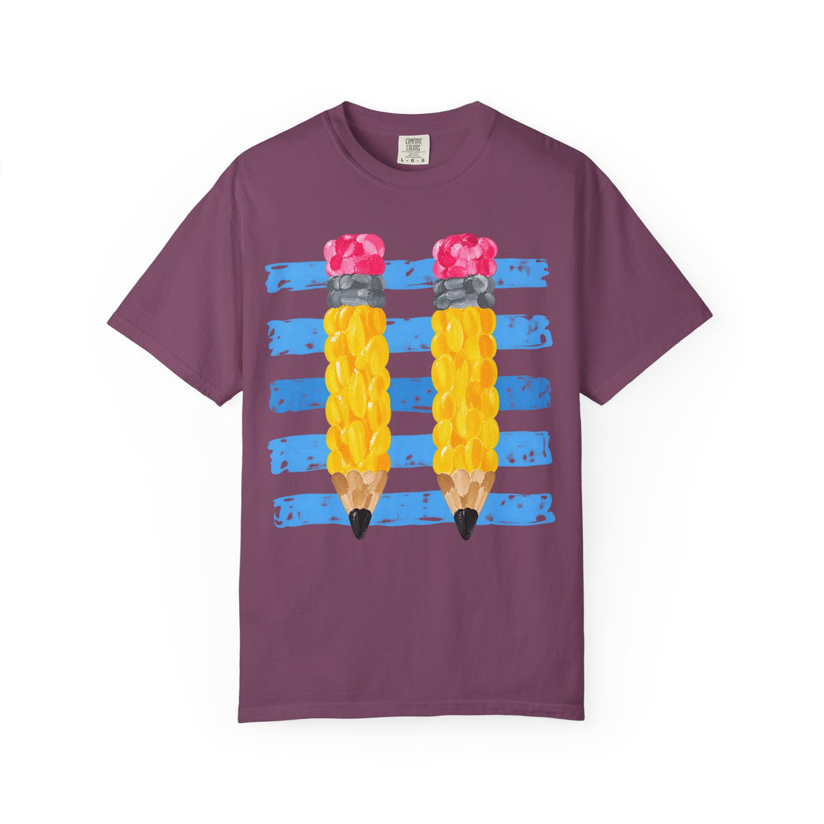 Braided Pencil Illustration T-Shirt | School Art Teacher Tee