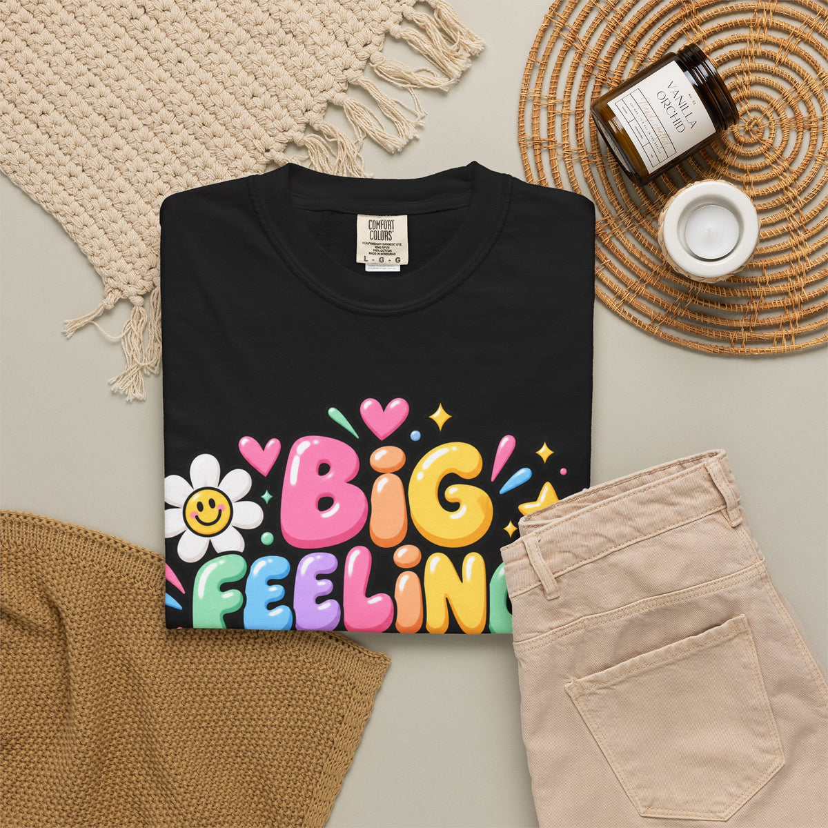 Big Feelings Safe Spaces T-shirt | Pastel Cute Floral Typography