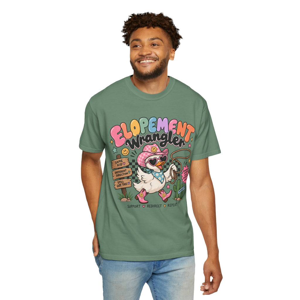 Elopement T-shirt | Cute Cowboy Sloth Illustration, Western Floral Tee