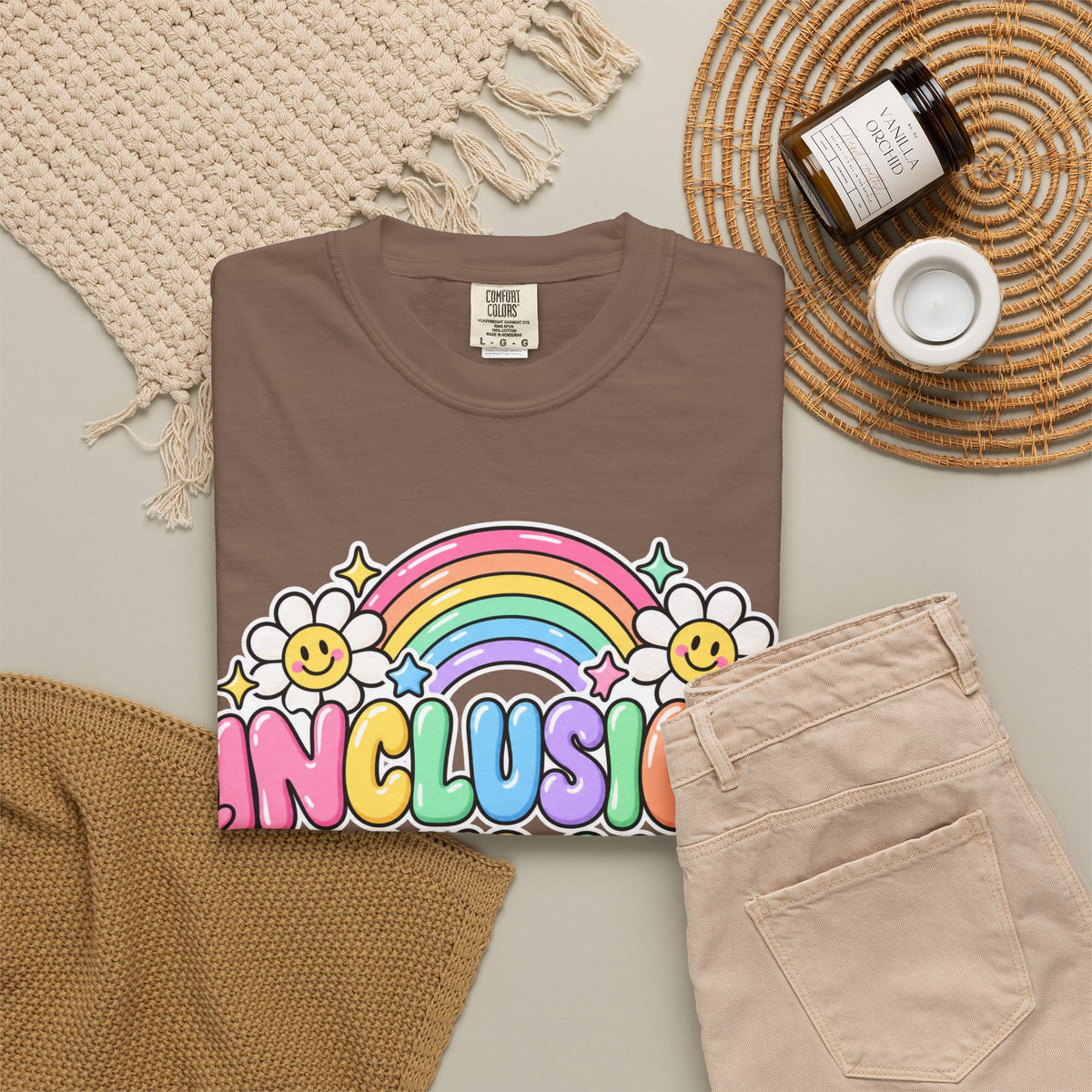 Inclusion Looks Good On You T-Shirt | Rainbow Smiles Graphic Tee