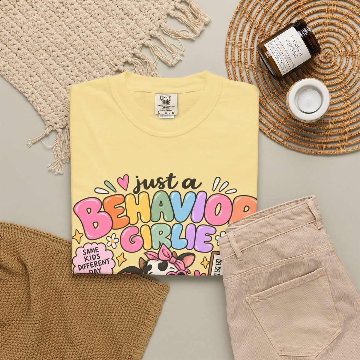 Just a Behavior Girl T-shirt | Cute Cow Therapist Illustration