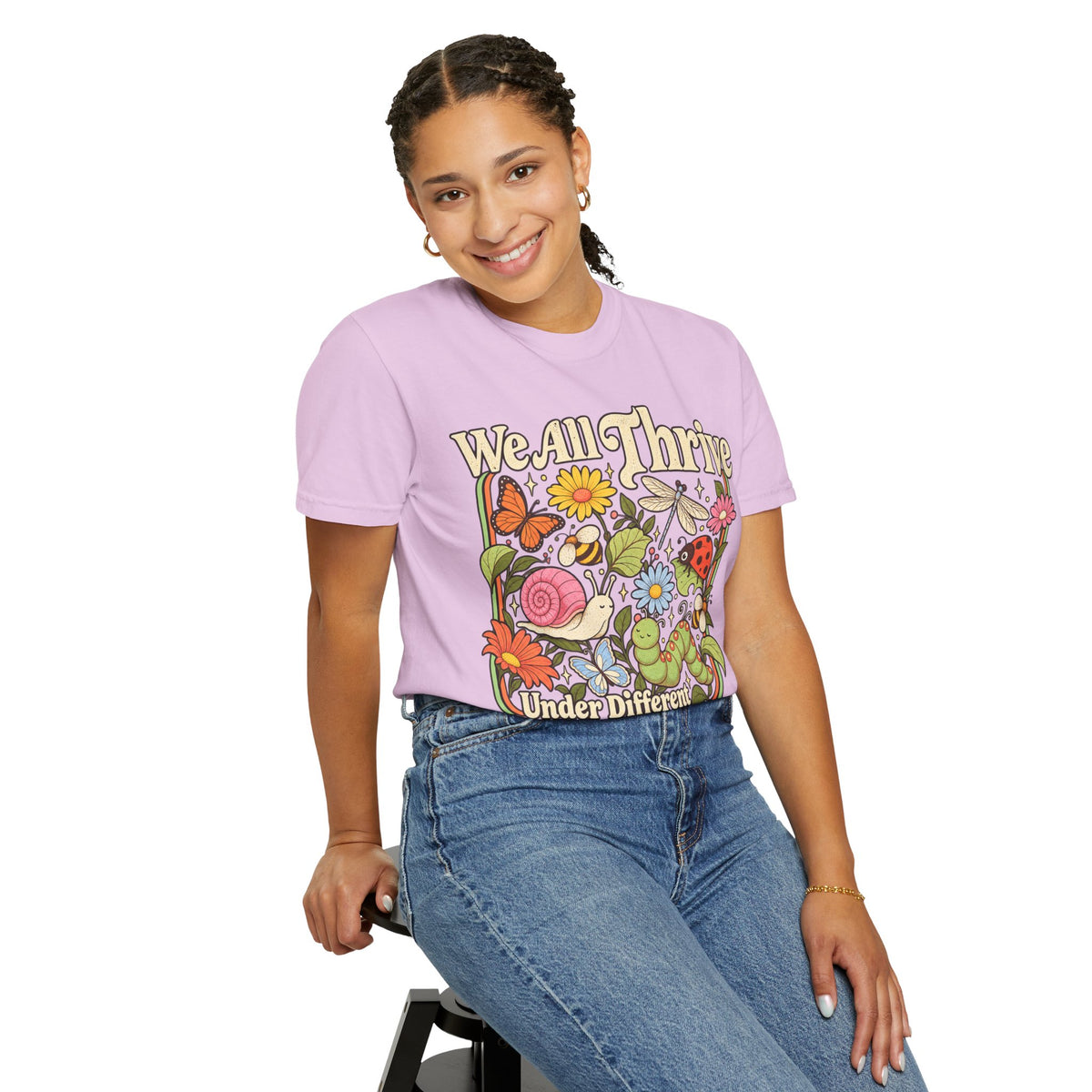 We All Thrive Under Different Conditions T-shirt | Floral Nature Illustration
