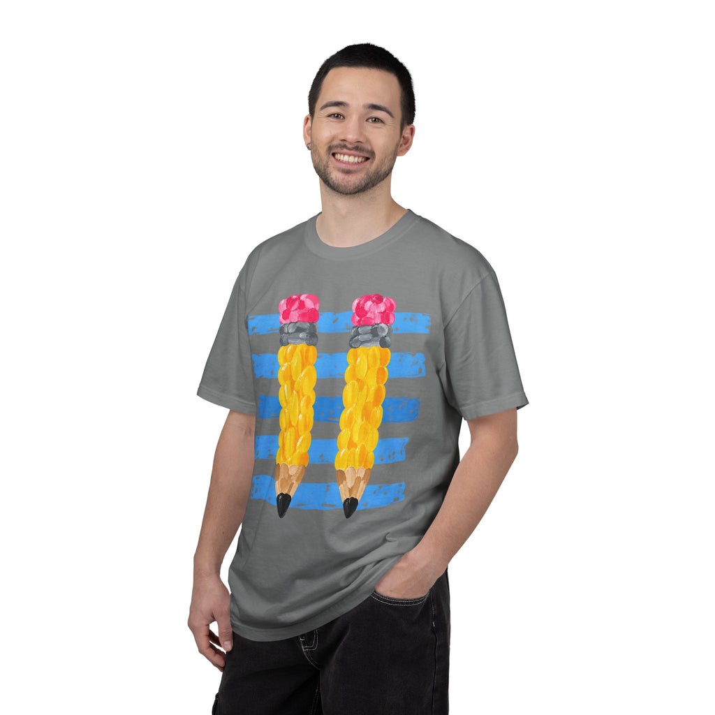 Braided Pencil Illustration T-Shirt | School Art Teacher Tee