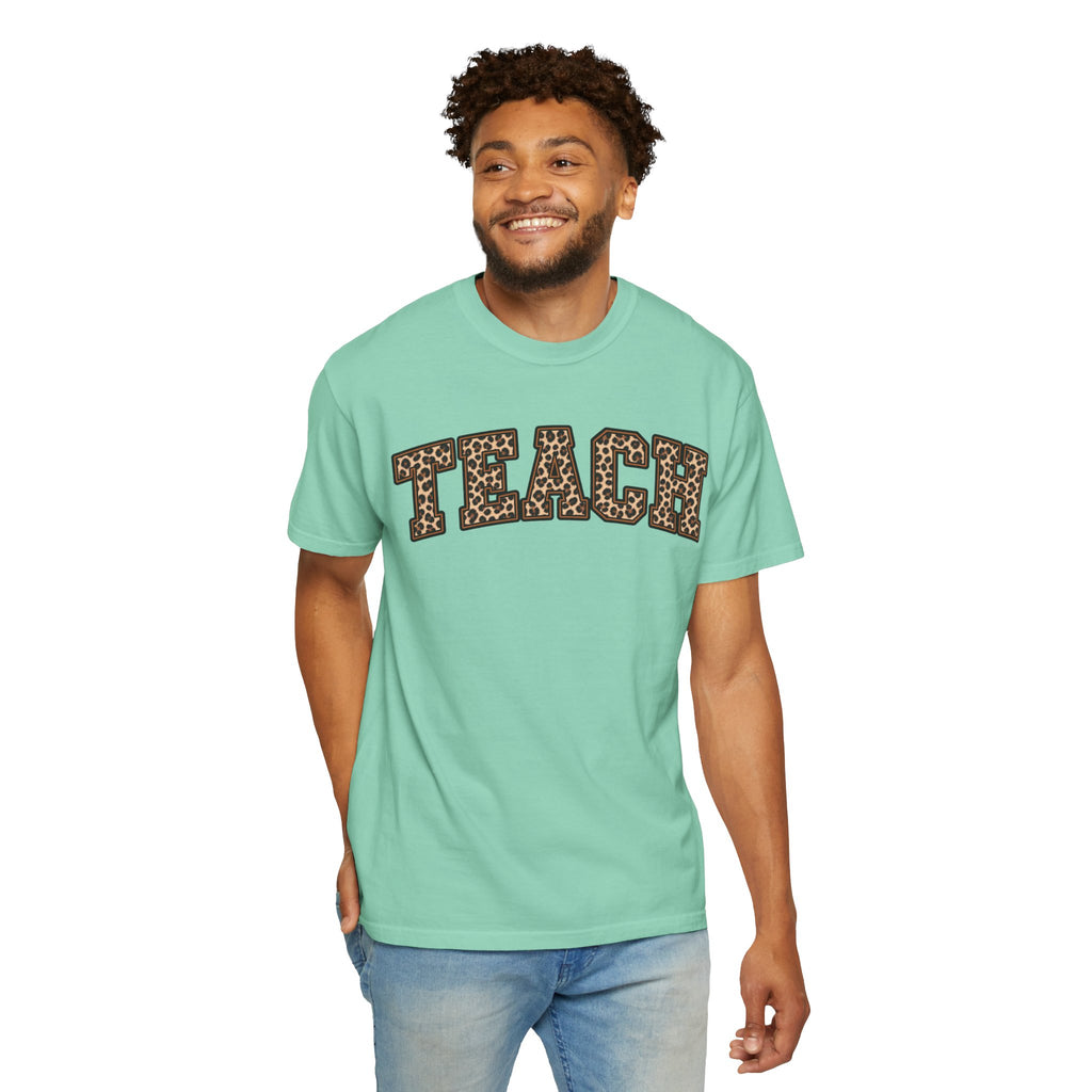 Leopard Print TEACH T-Shirt | Teacher Shirt, Animal Print Typography