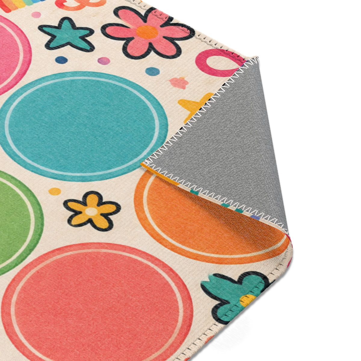 Colorful Rainbow Dots Playful Pattern Area Rug | Kids Nursery Decor