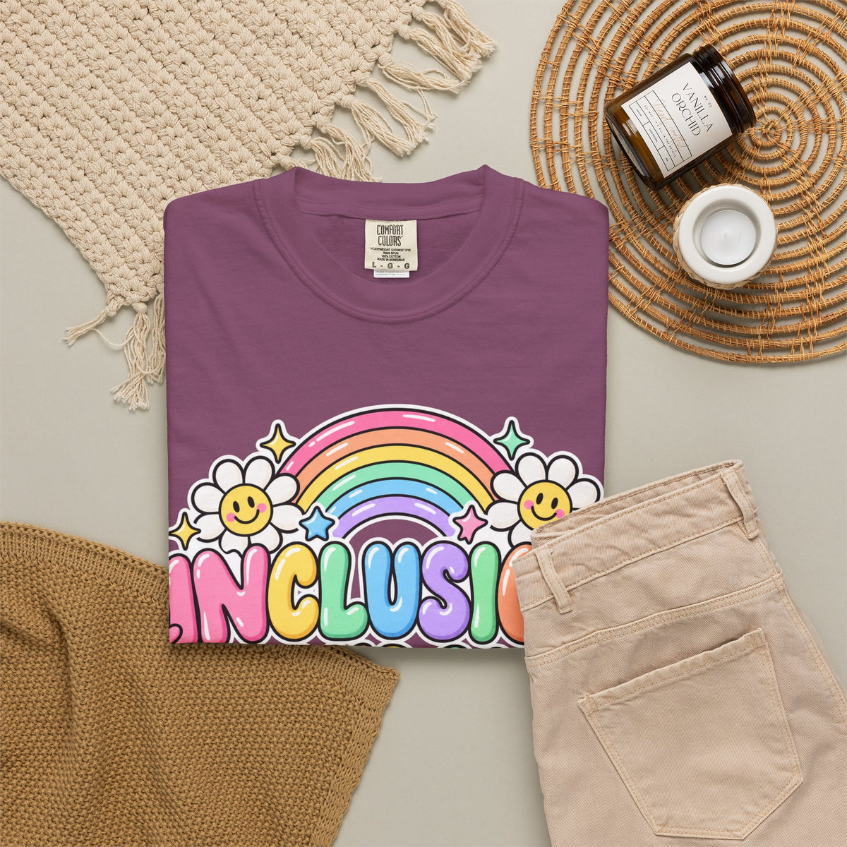 Inclusion Looks Good On You T-Shirt | Rainbow Smiles Graphic Tee